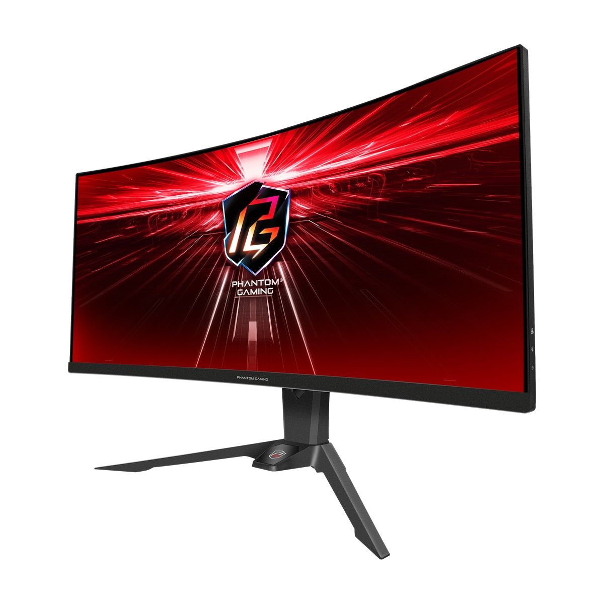 Монитор ASRock 34" Phantom Gaming PG34WQ15R2B Black (VA, 3440x1440, HDMI+HDMI+DP, 1 ms, 178°/178°, 550 cd/m, 3000:1, 165Hz, HDR400, MM, Curved 1500R, Height adjustment)