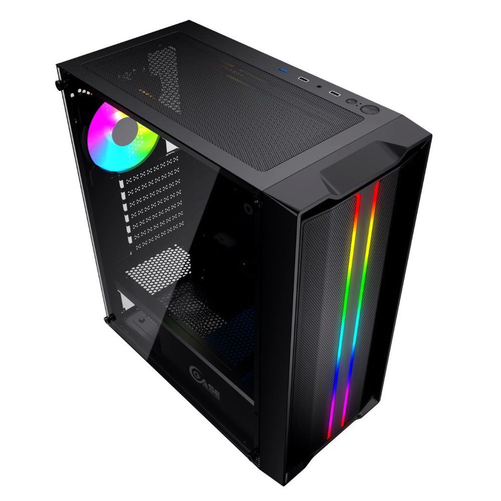 Корпус Powercase Mistral Evo, Tempered Glass, 1x 120mm PWM ARGB fan + ARGB Strip + 3x 120mm PWM non LED fan, чёрный, ATX (CMIEB-F4S)