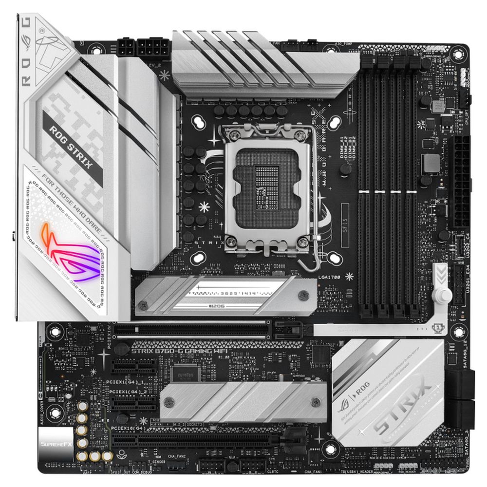 Материнская плата ASUS ROG STRIX B760-G GAMING WIFI LGA1700 mATX 4xDDR5 2xPCIEx16 2xPCIEx1 2xM.2 2xUSB-C DP HDMI 2.5GLAN Wi-Fi 6E