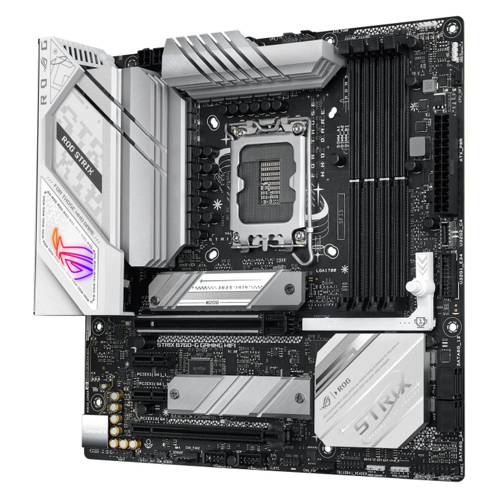 Материнская плата ASUS ROG STRIX B760-G GAMING WIFI LGA1700 mATX 4xDDR5 2xPCIEx16 2xPCIEx1 2xM.2 2xUSB-C DP HDMI 2.5GLAN Wi-Fi 6E