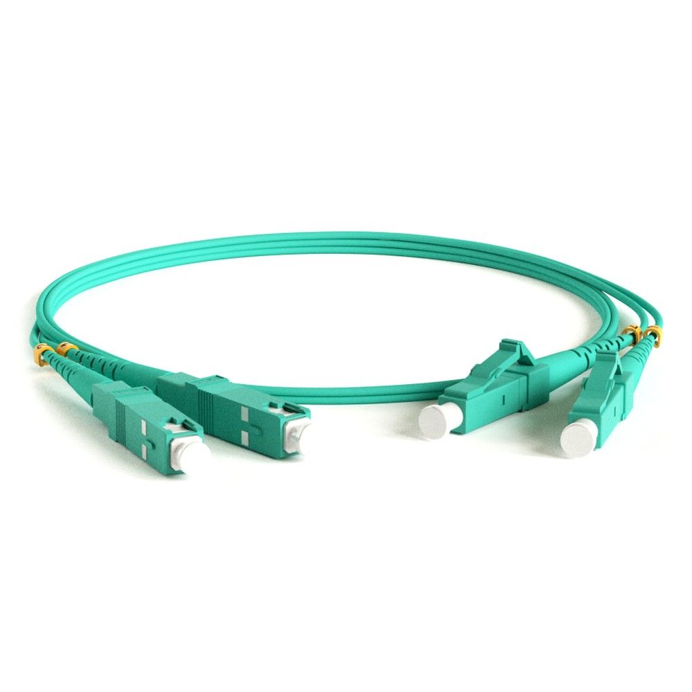 Кабельная сборка Hyperline FC-D2-503-LC/PR-SC/PR-H-3M-LSZH-AQ Патч-корд волоконно-оптический (шнур) MM 50/125(OM3), LC-SC, duplex, 10G, LSZH, 3 м