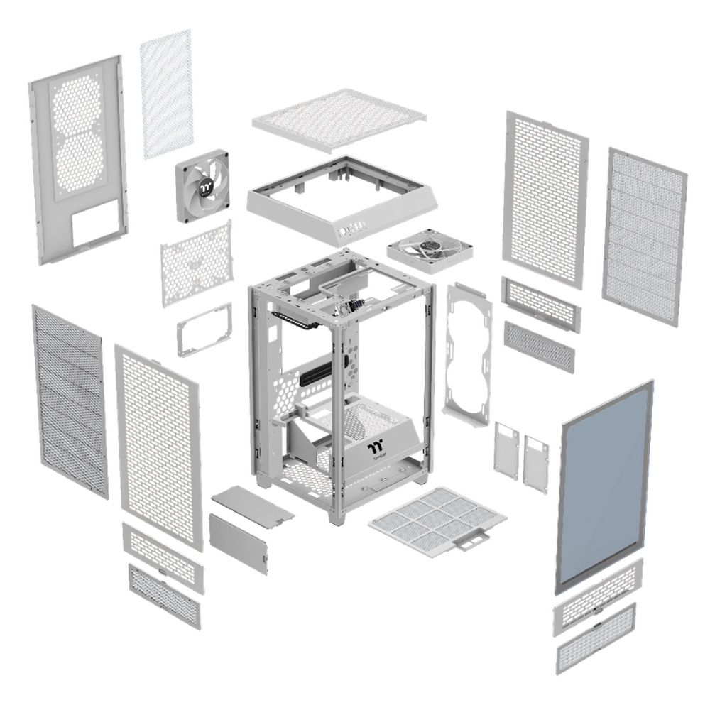 Корпус Thermaltake The Tower 200 Snow/Win/SPCC/Tempered Glass*1/CT140 Fan*2/Color Box