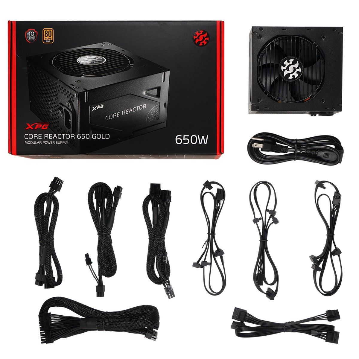 Блок питания XPG CORE REACTOR 650W 80+ Gold, полностью модульный