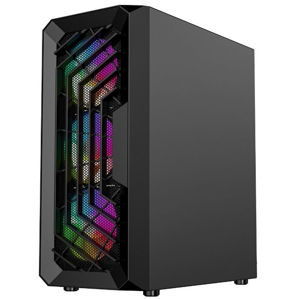 Корпус Powercase Mistral C4B, Tempered Glass, 4x 120mm 5-color fan, чёрный, ATX (CMICB-L4)