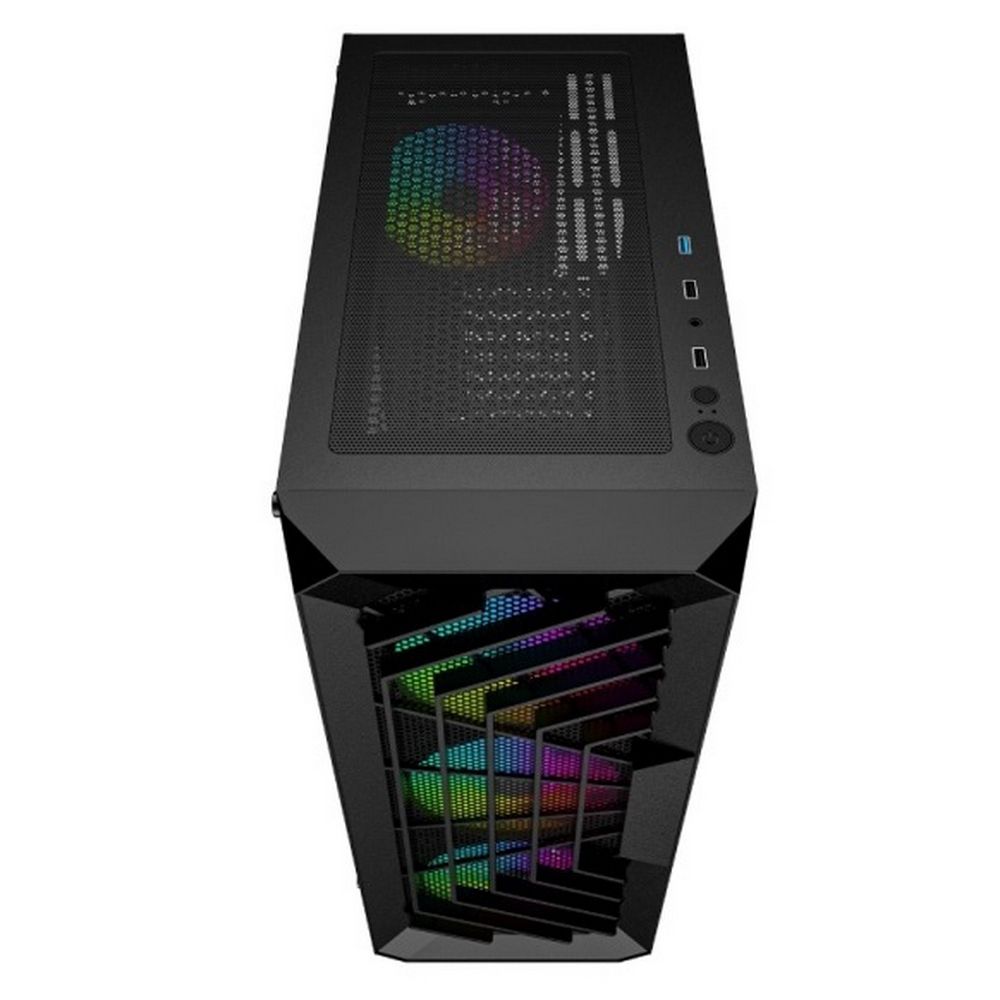 Корпус Powercase Mistral C4B, Tempered Glass, 4x 120mm 5-color fan, чёрный, ATX (CMICB-L4)