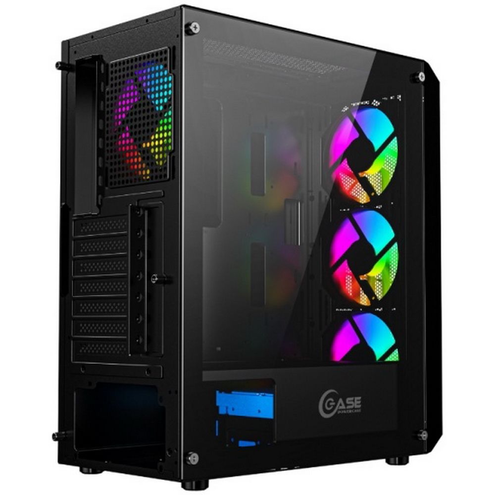 Корпус Powercase Mistral C4B, Tempered Glass, 4x 120mm 5-color fan, чёрный, ATX (CMICB-L4)