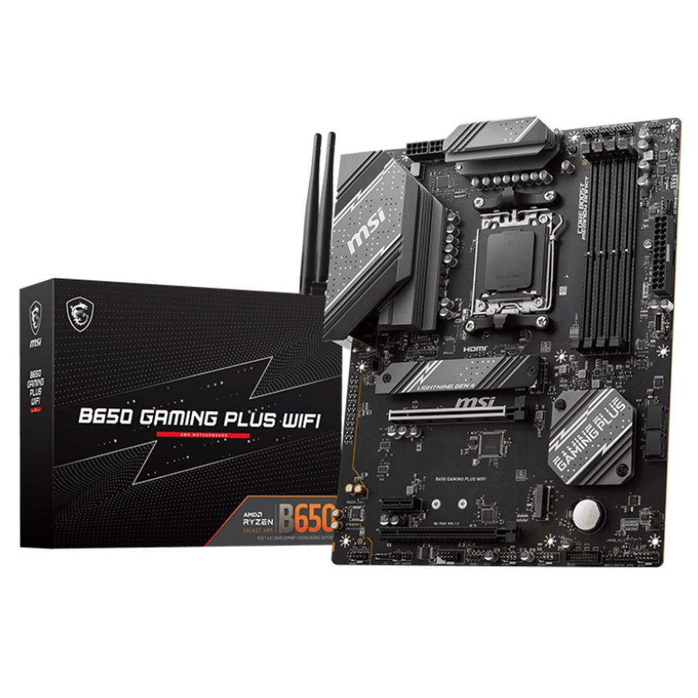 Материнская плата MSI B650 GAMING PLUS WIFI B650, AM5, 4*DDR5, 2*PCIEx16, 1*PCIEx1, 2*M.2, 2*TypeC, 3*USB3.2Gen2, 6*USB3.2Gen1, 4*USB2.0, 4*SATA3.0, 2.5G, DP, HDMI, ATX, RTL