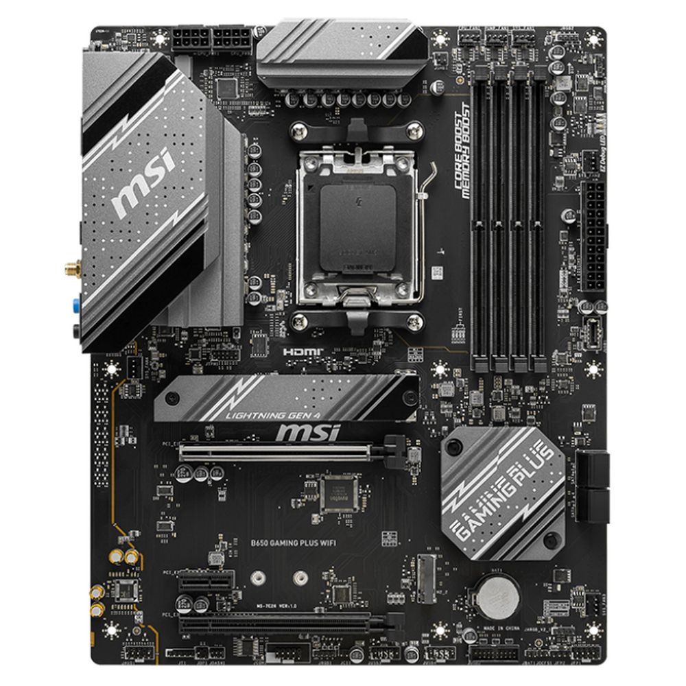 Материнская плата MSI B650 GAMING PLUS WIFI B650, AM5, 4*DDR5, 2*PCIEx16, 1*PCIEx1, 2*M.2, 2*TypeC, 3*USB3.2Gen2, 6*USB3.2Gen1, 4*USB2.0, 4*SATA3.0, 2.5G, DP, HDMI, ATX, RTL