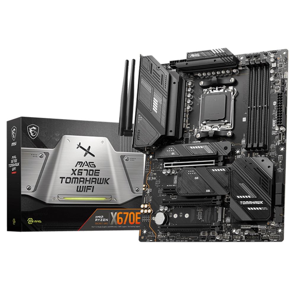 Материнская плата MSI MAG X670E TOMAHAWK WIFI/MS-7E12/MAG X670E TOMAHAWK WIFI\601-7E12-020,11\801-7E12-001\ STD MAGX670E TOMAHAWK WIFI,X670,AM5,4DDR5,3PCI-Ex16,1PCI-Ex1,4M.2,4SATA3,1USB3.2Gen2x2,4USB3\
