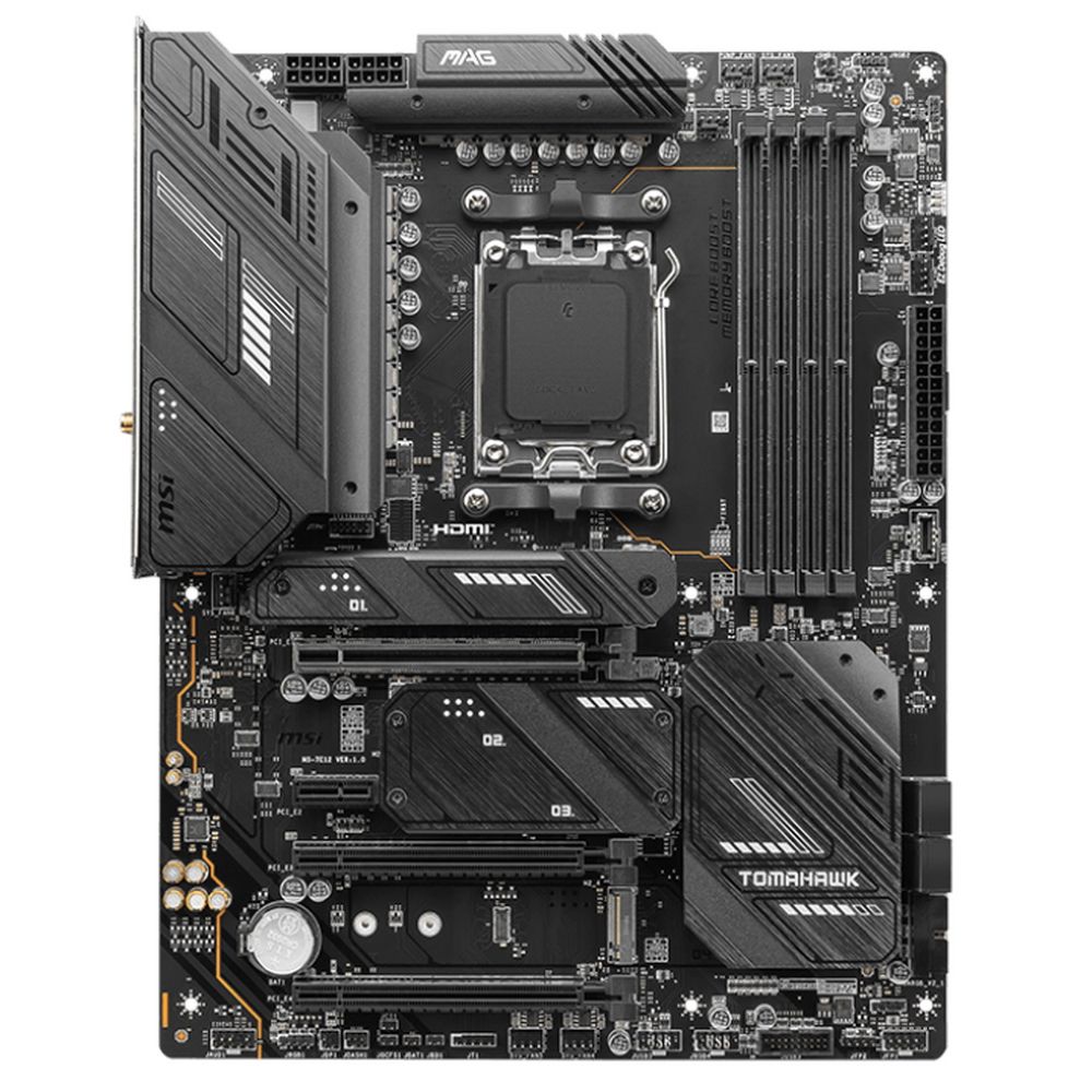 Материнская плата MSI MAG X670E TOMAHAWK WIFI/MS-7E12/MAG X670E TOMAHAWK WIFI\601-7E12-020,11\801-7E12-001\ STD MAGX670E TOMAHAWK WIFI,X670,AM5,4DDR5,3PCI-Ex16,1PCI-Ex1,4M.2,4SATA3,1USB3.2Gen2x2,4USB3\