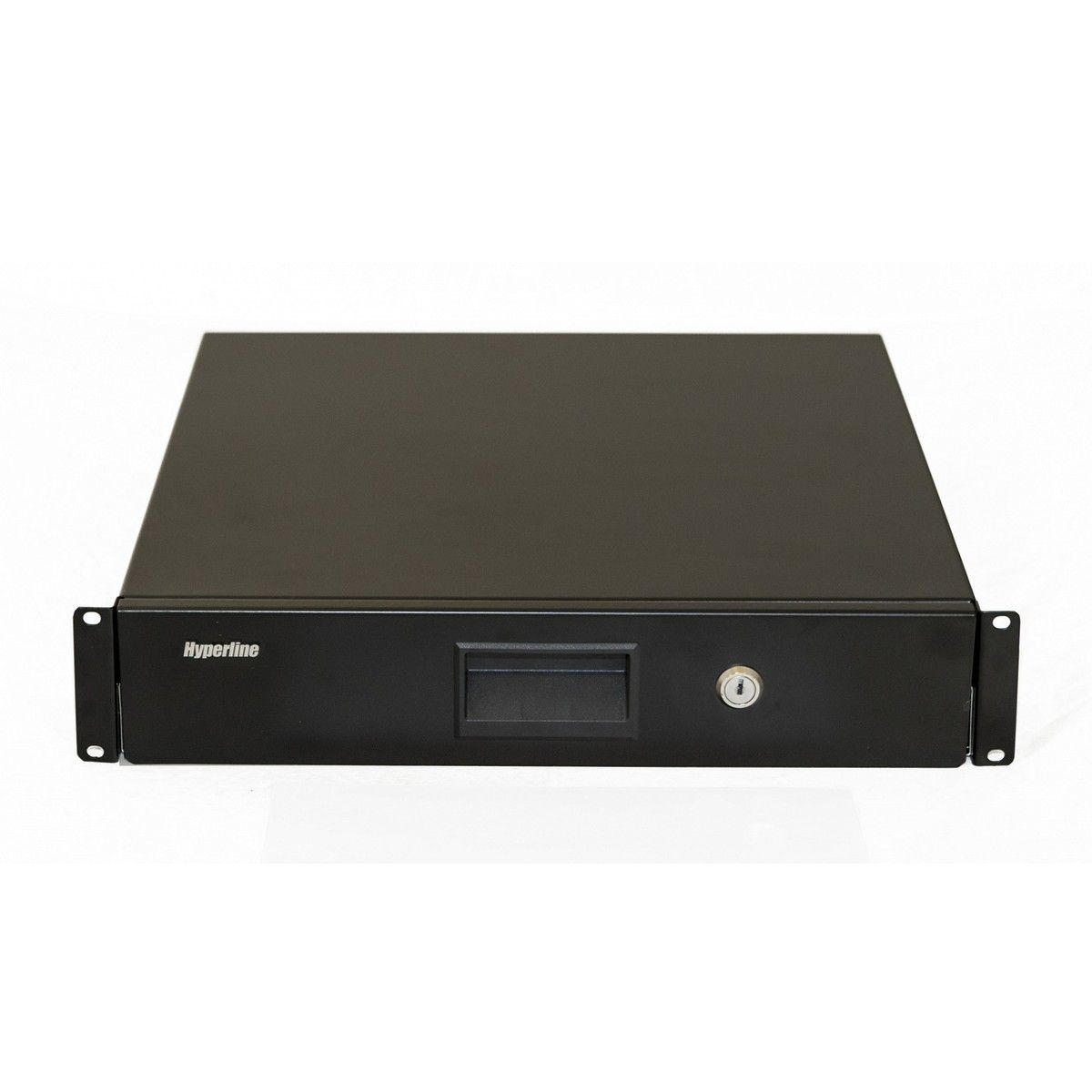 Полка Hyperline TDR3-2U-460-RAL9004 Полка (ящик) для документов с замком, 2U, 88х483х460мм (ВхШхГ), цвет черный (RAL9004)