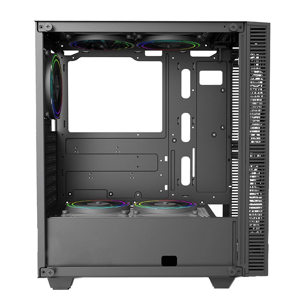 Корпус FragMachine RockStar 2 ATX case, black, w/o PSU, w/1xUSB3.0+1xUSB2.0, w/3x12cm ARGB front fan (GMX-12-DBB fan), w/1x12cm ARGB rear fan (GMX-12-DBB fan)