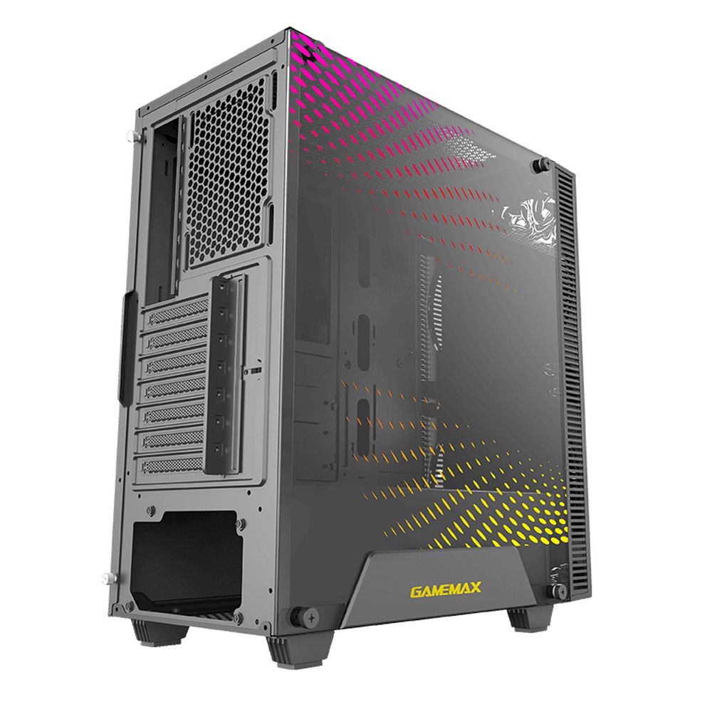 Корпус FragMachine RockStar 2 ATX case, black, w/o PSU, w/1xUSB3.0+1xUSB2.0, w/3x12cm ARGB front fan (GMX-12-DBB fan), w/1x12cm ARGB rear fan (GMX-12-DBB fan)