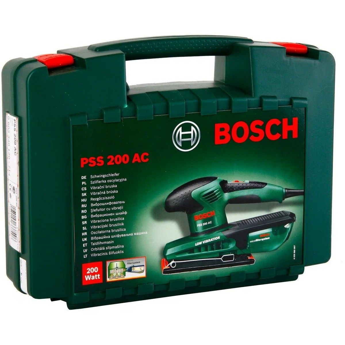 Шлифовальная машина Bosch Шлифмашина вибрационная сетевая Bosch PSS 200 AC, 200 Вт, кейс (0603340120)