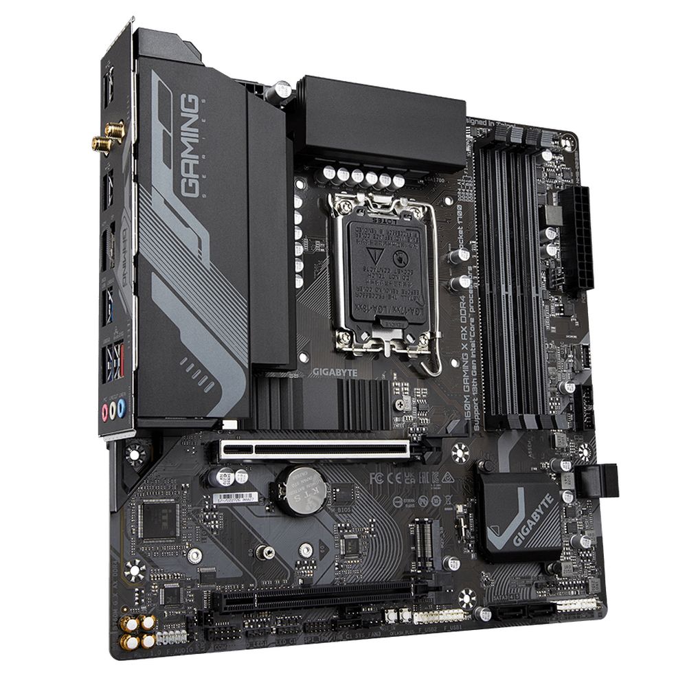 Материнская плата Gigabyte B760M GAMING X AX DDR4, Socket 1700, Intel®B760, 4xDDR4-3200, HDMI+DP, 2xPCI-Ex16, 4xSATA3(RAID 0/1/5/10), 2xM.2, 8Ch Audio, 2.5GbLan, (4+4)xUSB2.0, (4+2)xUSB3.2, (0+1)xUSB3.2 Type-C™, mATX, RTL