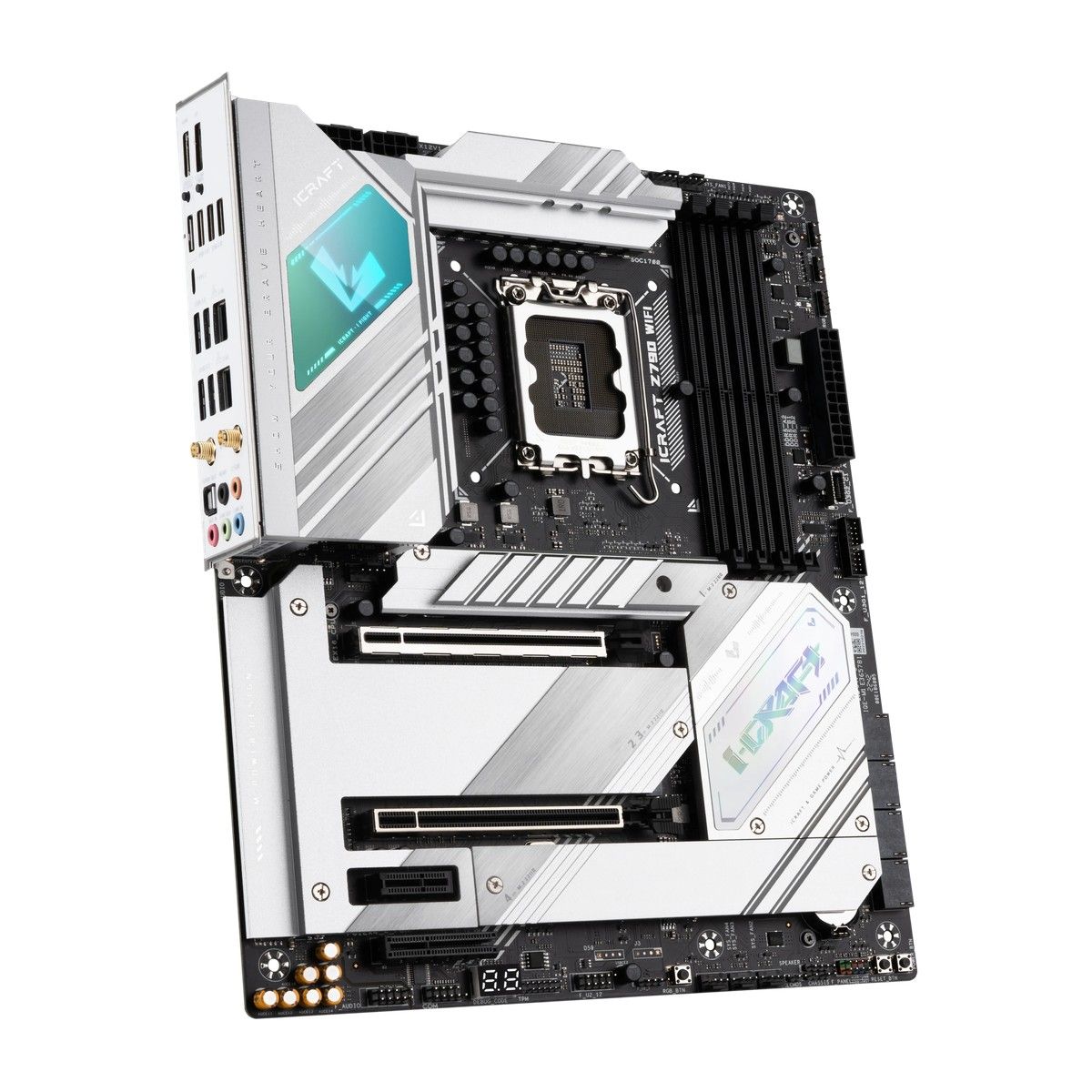 Материнская плата Maxsun MS-iCraft Z790 WIFI Z790, LGA1700, 4*DDR5, 1*PCIEx16, 2*PCIEx4, 1*PCIEx1, 4*M.2, 2*TypeC, 6*USB3.2Gen1, 7*USB2.0, 4*SATA3.0, 2*2.5G, DP, HDMI, ATX, RTL