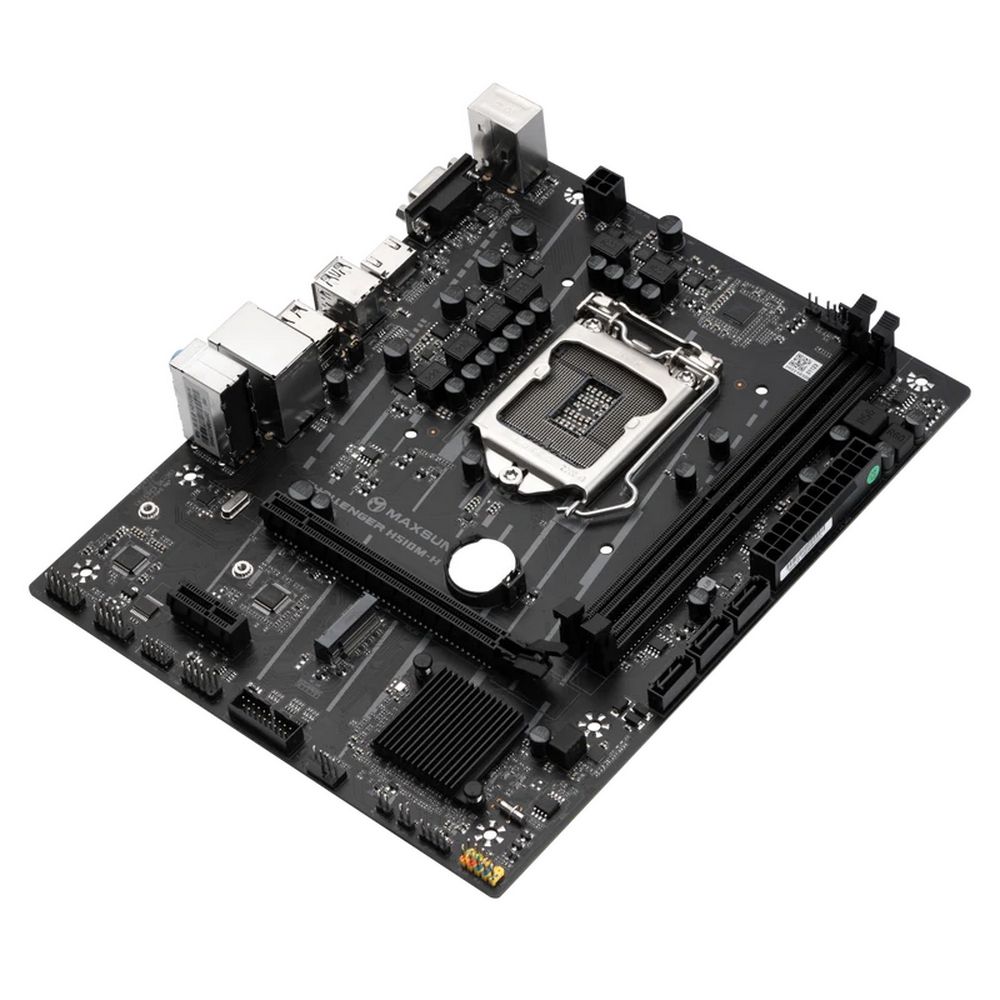 Материнская плата Maxsun MS-Challenger H510M-H H470, LGA1200, 2*DDR4, 1*PCIEx16, 1*PCIEx1, 1*M.2, 4*USB3.2Gen1, 6*USB2.0, 3*SATA3.0, 1G, VGA, HDMI, M-ATX, RTL