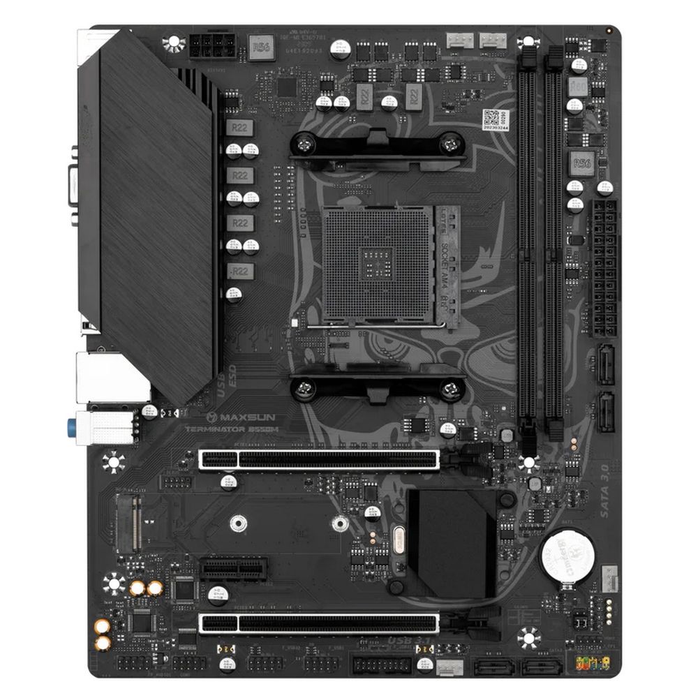 Материнская плата Maxsun MS-Terminator B550M B550, AM4, 2*DDR4, 1*PCIEx16, 1*PCIEx4, 1*PCIEx1, 1*M.2, 4*USB3.2Gen1, 6*USB2.0, 4*SATA3.0, 1G, VGA, HDMI, M-ATX, RTL