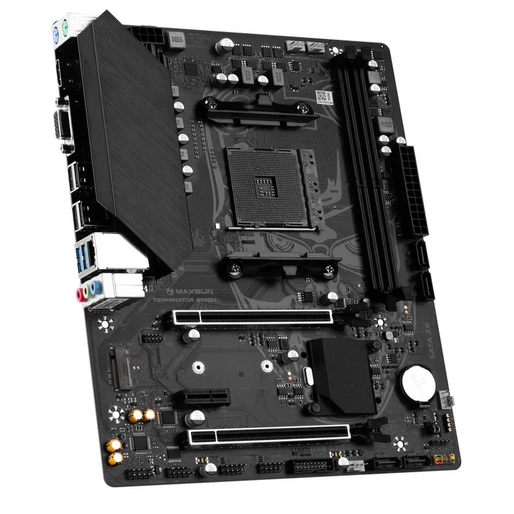 Материнская плата Maxsun MS-Terminator B550M B550, AM4, 2*DDR4, 1*PCIEx16, 1*PCIEx4, 1*PCIEx1, 1*M.2, 4*USB3.2Gen1, 6*USB2.0, 4*SATA3.0, 1G, VGA, HDMI, M-ATX, RTL