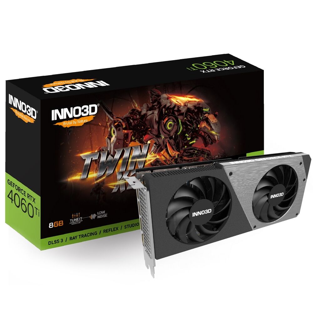 Видеокарта INNO3D RTX4060Ti 8GB TWIN X2 GDDR6 128-bit DPx3 HDMI 2FAN RTL