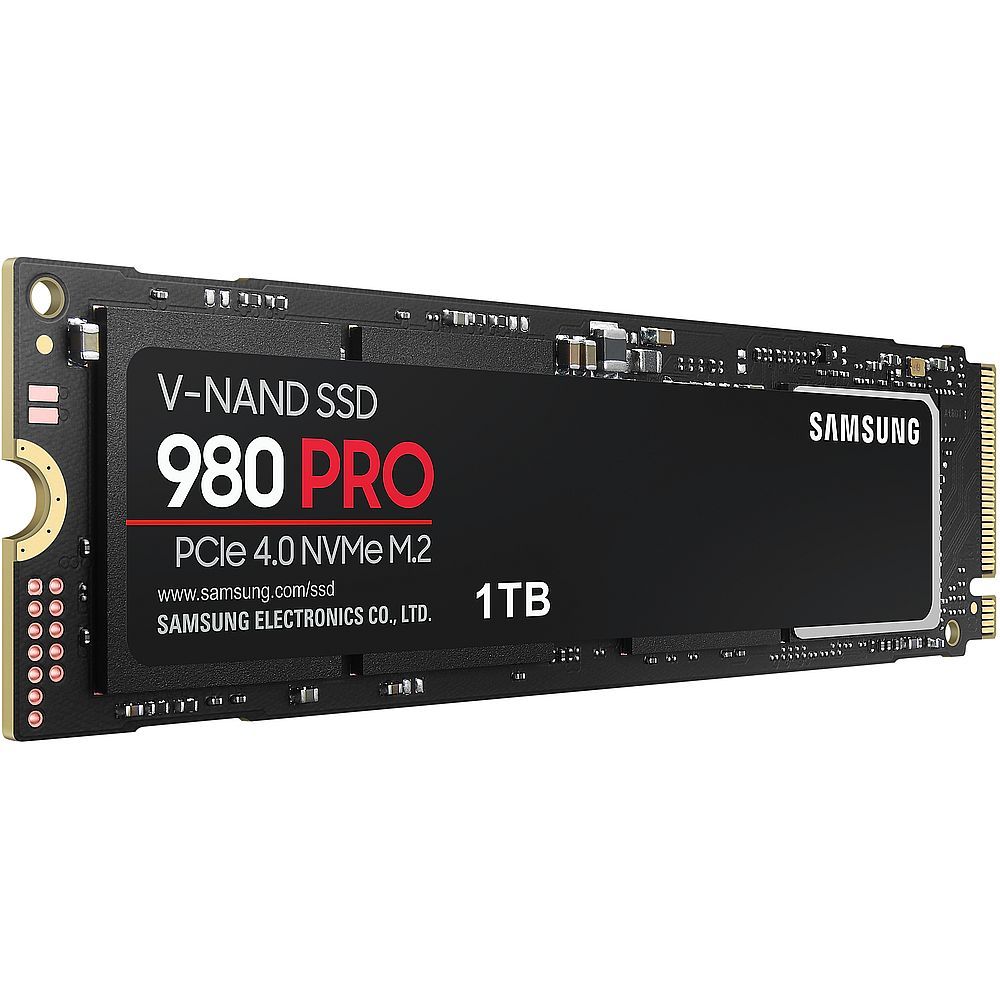 Твердотельный накопитель SSD Samsung 1TB M.2 2280 980 PRO PCIe Gen4x4 with NVMe 7000/5000, IOPS1000/1000K, MTBF 1.5M, 3D NAND TLC, 600TBW, 0,33DWPD