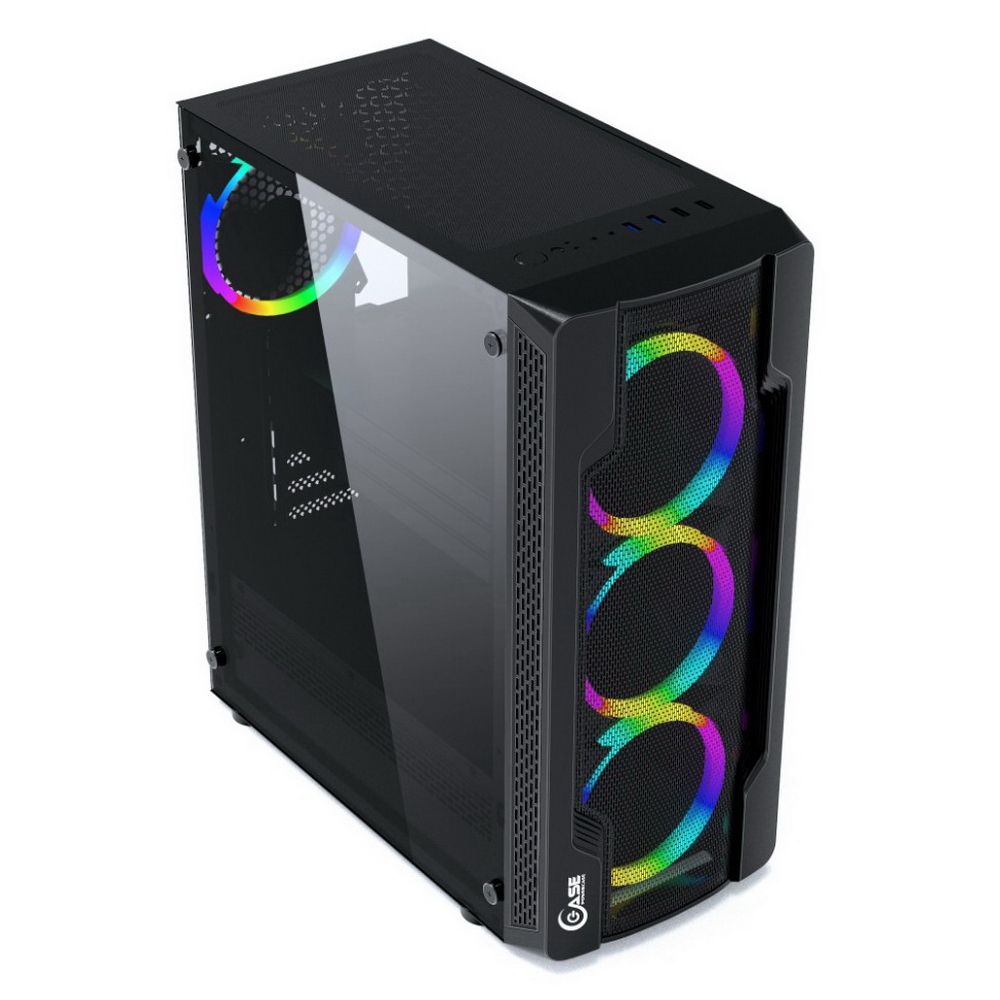 Корпус Powercase Mistral X4 Mesh LED, Tempered Glass, 4x 120mm 5-color fan, чёрный, ATX (CMIXB-L4)
