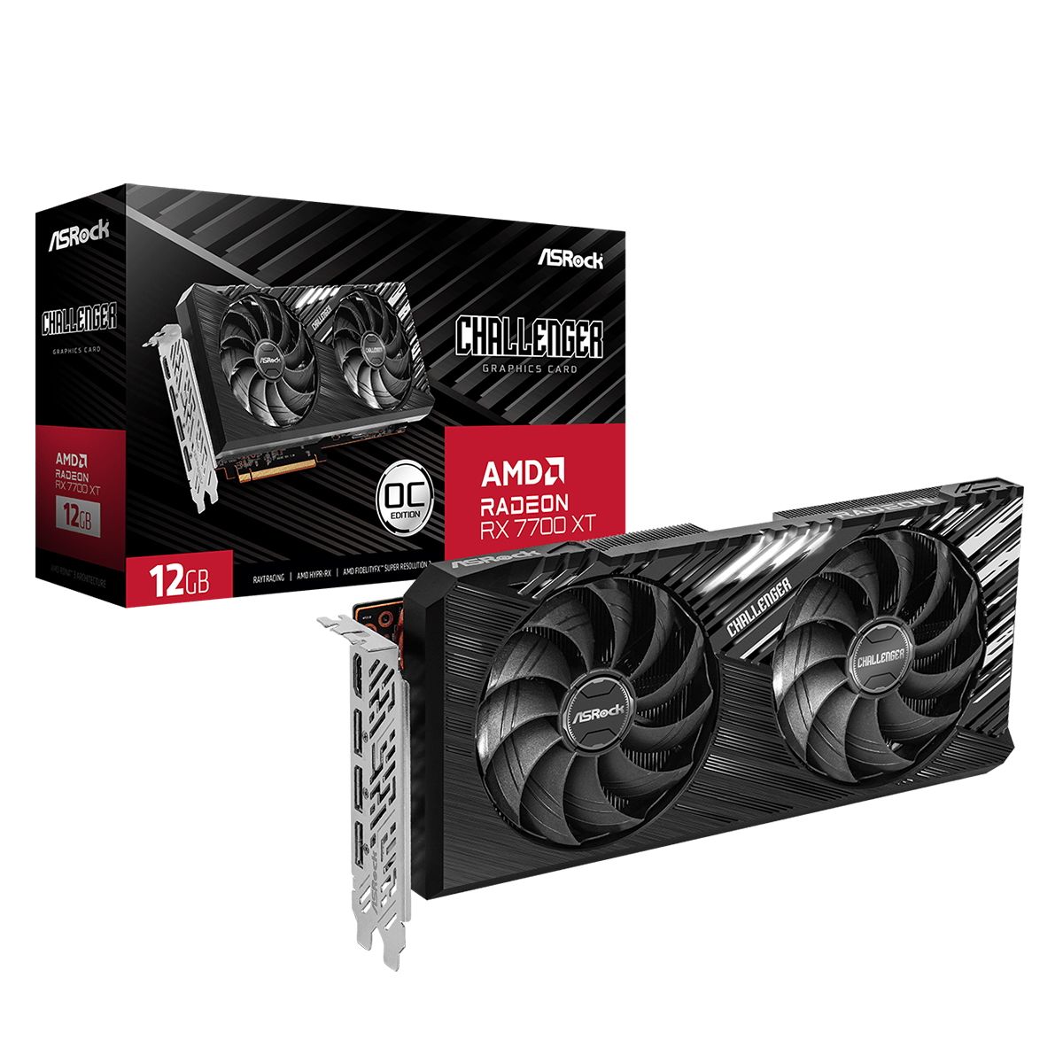 Видеокарта ASRock RX7700XT Challenger 12GB OC RTL