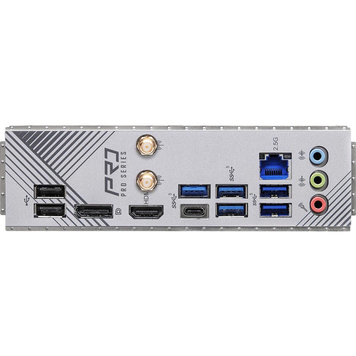 Материнская плата ASRock B760 PRO RS/D4 WIFI, Socket 1700, Intel®B760, 4xDDR4-3200, HDMI+DP, 2xPCI-Ex16, 1xPCI-Ex1, 4xSATA3(RAID 0/1/5/10), 2xM.2, 8 Ch Audio, 1x2.5GLan, WiFi, (2+4)xUSB2.0, (3+2)xUSB3.2, (1+1)xUSB3.2 Type-C™, ATX, RTL