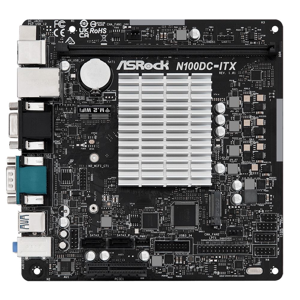 Материнская плата с ЦПУ ASRock N100DC-ITX, RTL