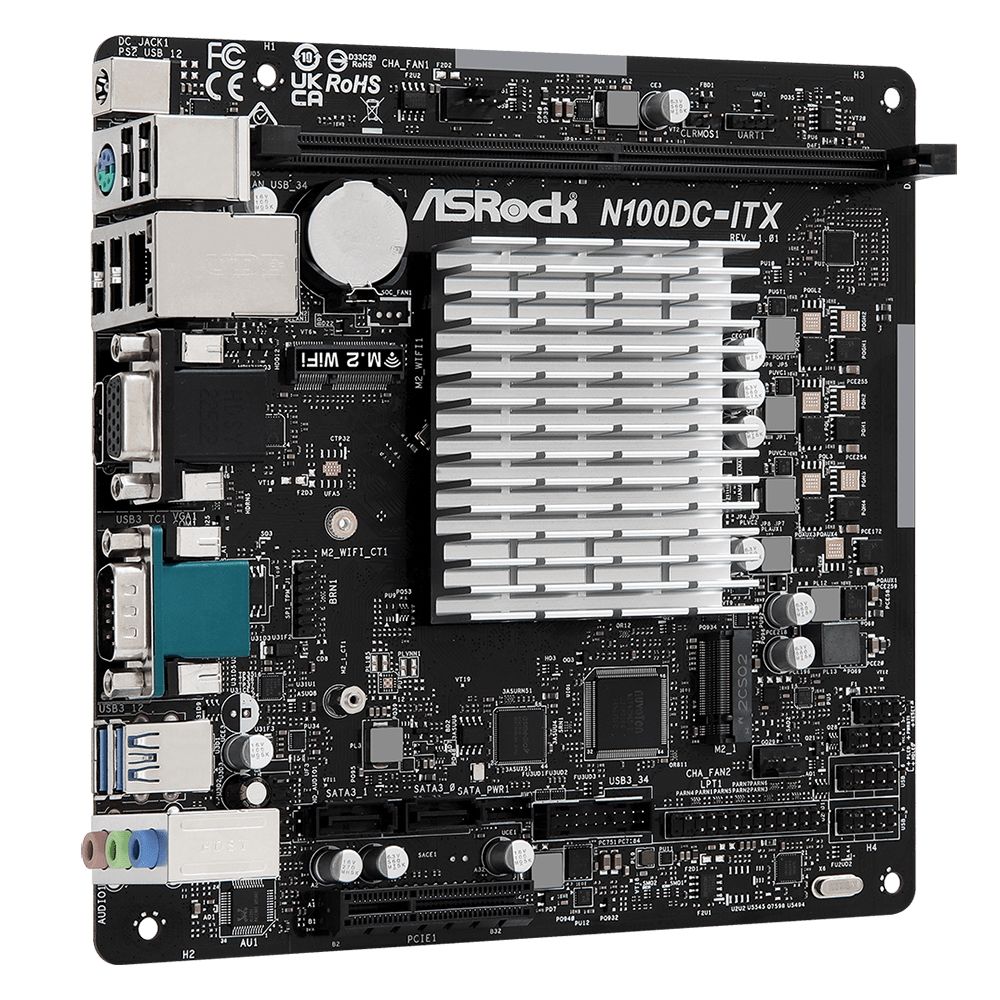 Материнская плата с ЦПУ ASRock N100DC-ITX, RTL