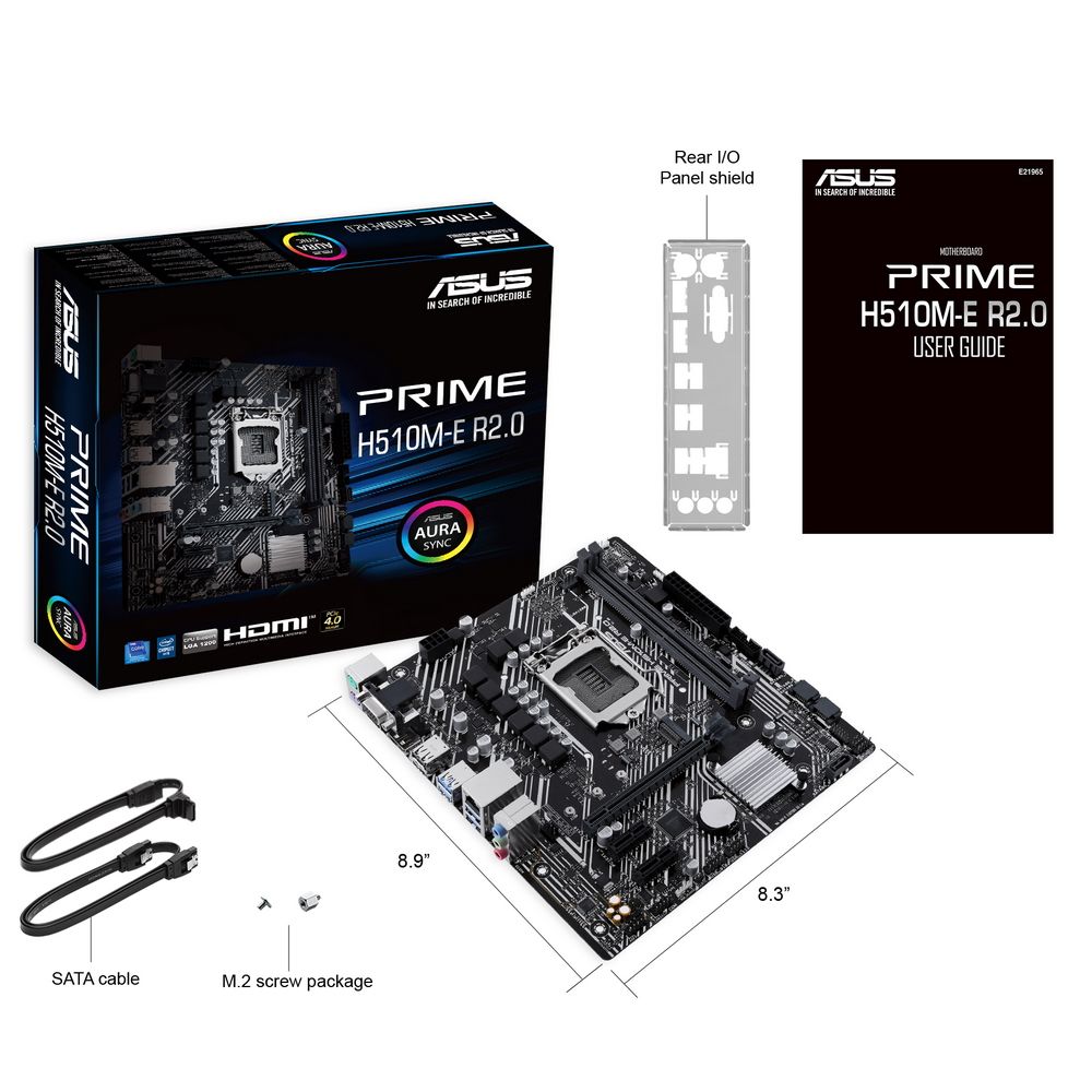 Материнская плата ASUS PRIME H510M-E R2.0 /LGA1200,H470,M.2,DP,HDMI,AURA,MB