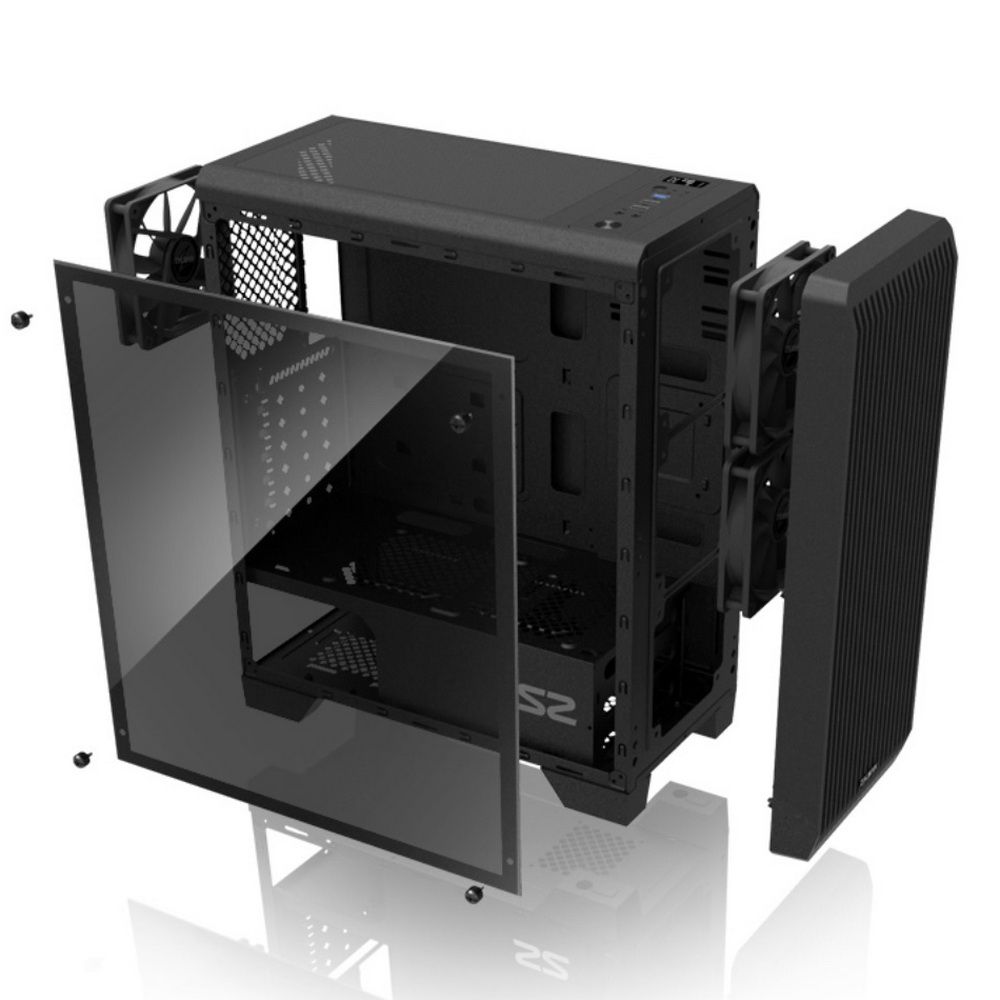 Корпус Zalman S2 TG ATX Mid Tower PC Case, 120mm fan x3, T/G