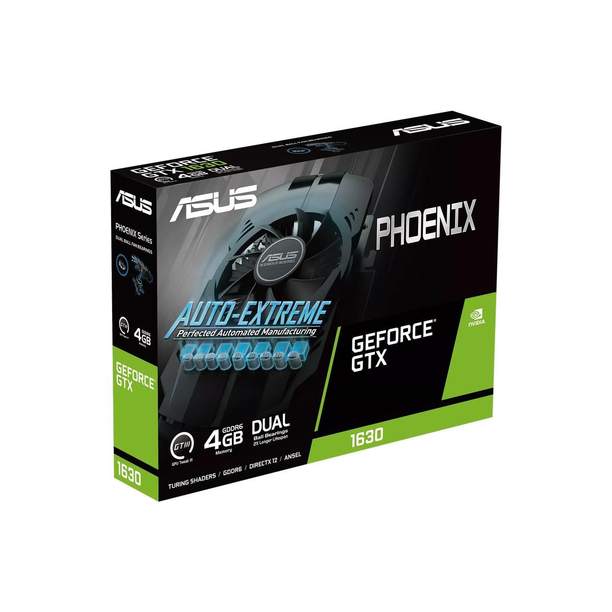 Видеокарта ASUS GTX1630 PHOENIX EVO 4GB GDDR6 64bit DVI DP HDMI 1FAN RTL [PH-GTX1630-4G-EVO]