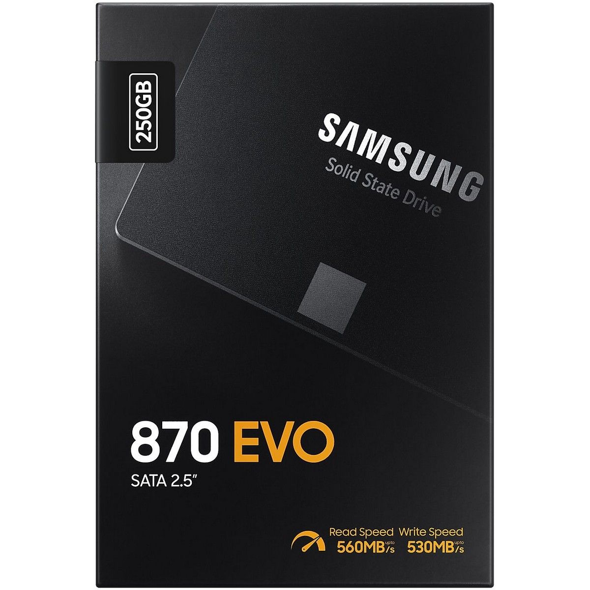 Твердотельный накопитель SSD Samsung 2.5" 250GB 870 EVO Client SSD SATA 6Gb/s, 560/530, IOPS 98/88K, MTBF 1.5M, 3D V-NAND TLC, 512MB, 150TBW, 0,33DWPD