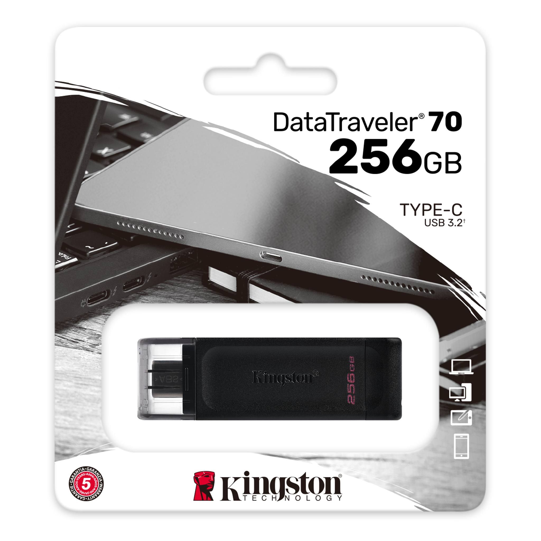 USB накопитель Kingston 256GB DataTraveler 70 USB 3.2 Gen 1