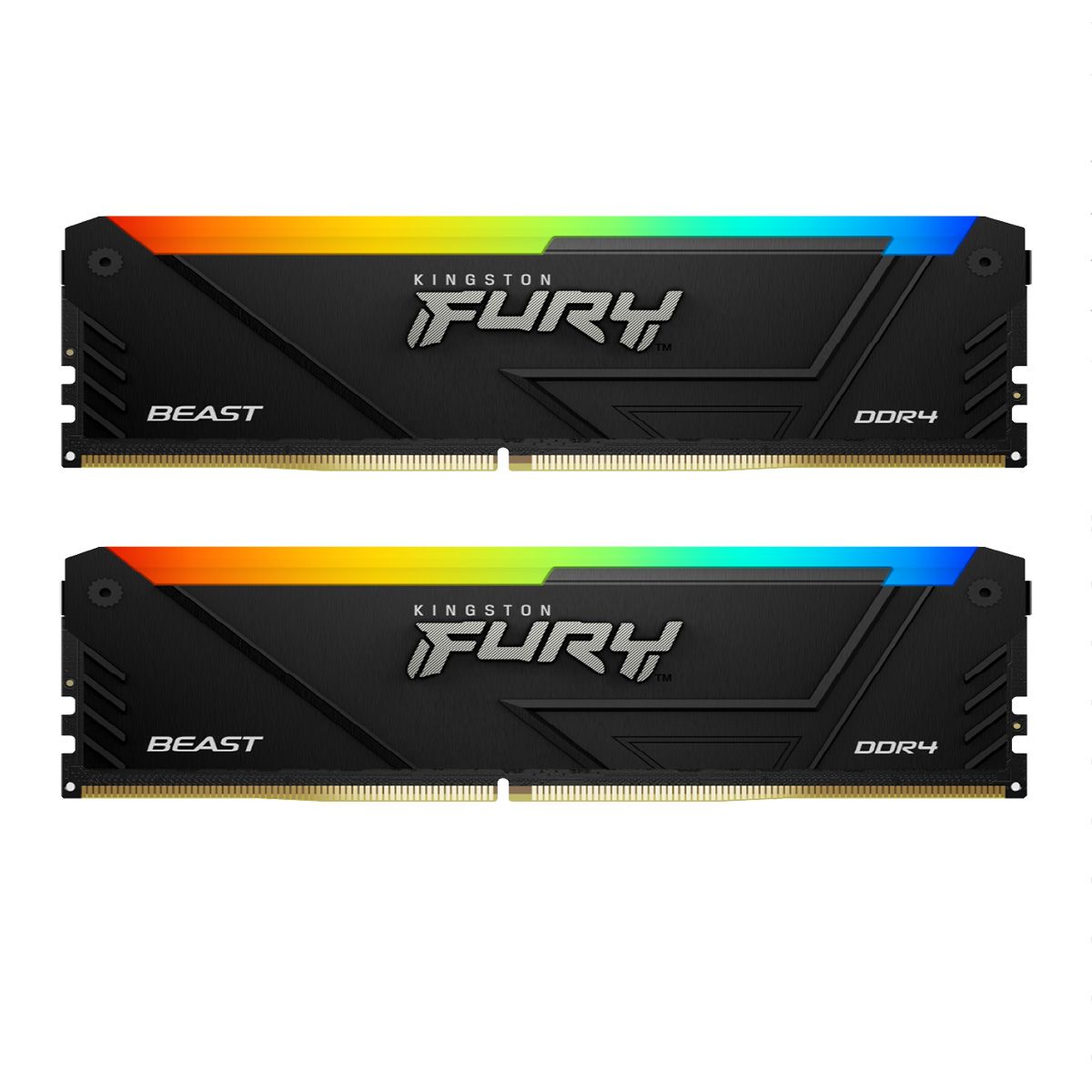 Комплект модулей памяти Kingston 16GB DDR4 3733MHz DIMM FURY Beast Black RGB XMP Kit (2x8GB), CL19, 1.35V