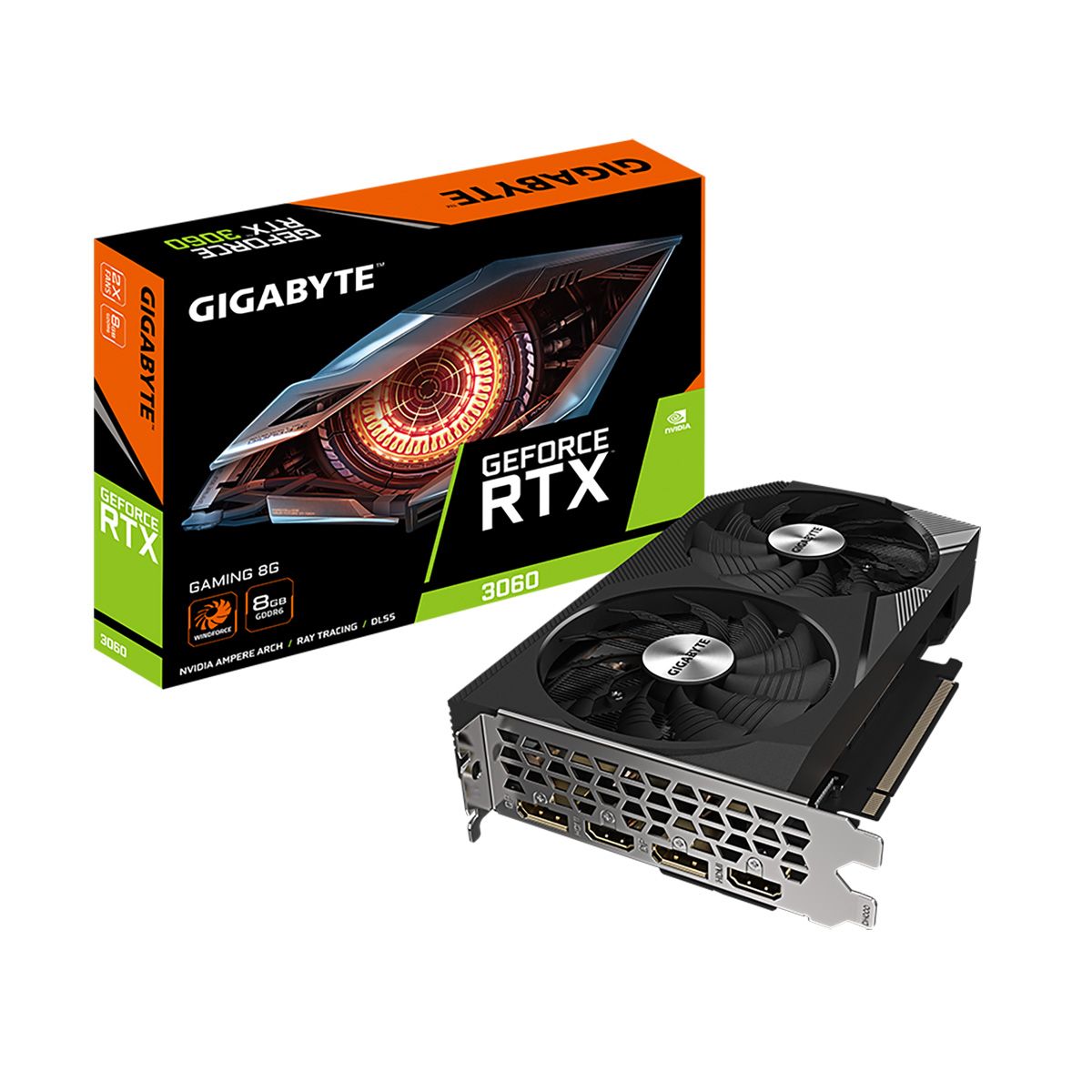 Видеокарта Gigabyte RTX3060 GAMING OC 8GB GDDR6 128bit 2xDP 2xHDMI 2FAN RTL