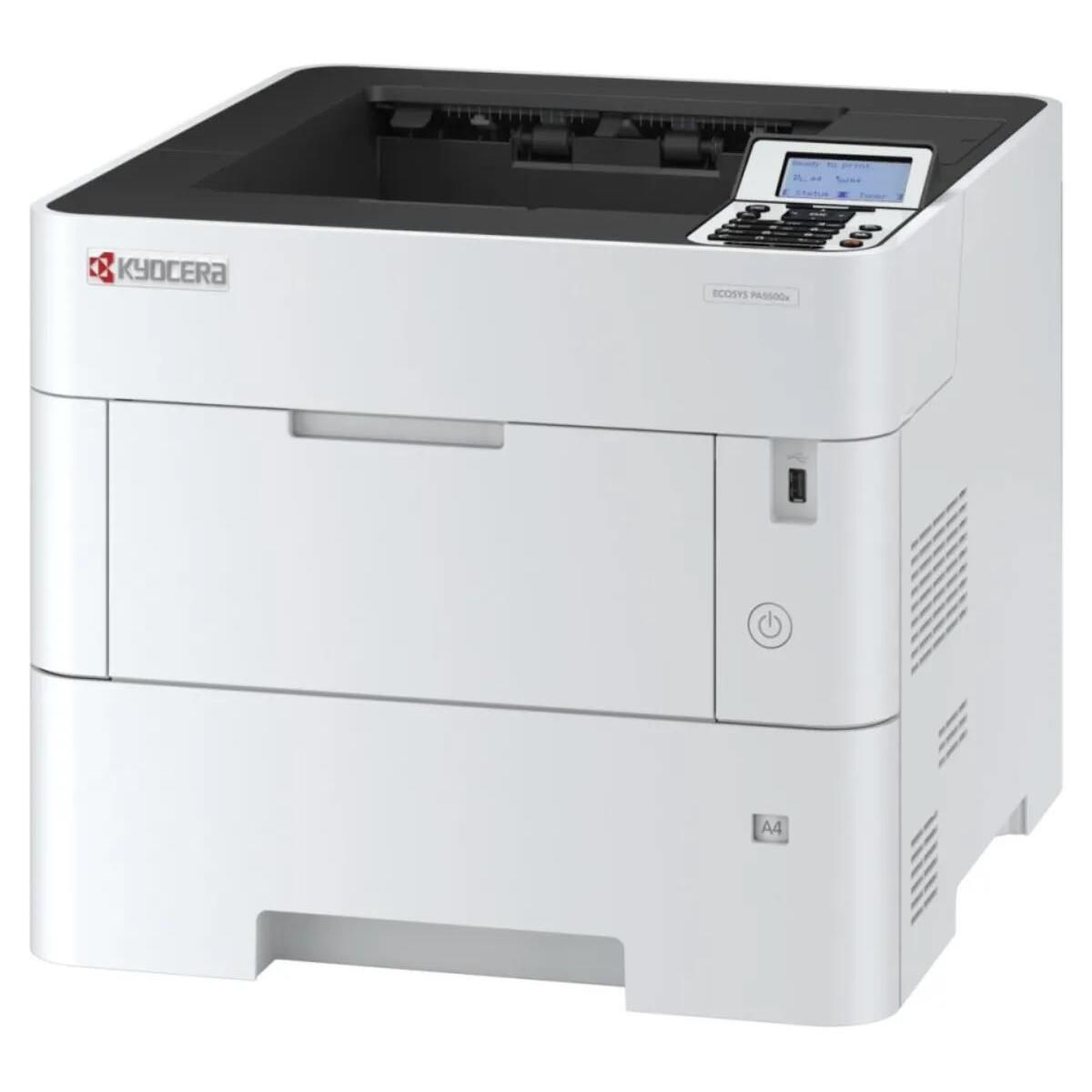 Kyocera Ecosys PA5500x А4, принтер, лазерный, черно-белый, 55стр/мин, 1200dpi, 1400МГц, 512Мб, 100+500, AirPrint/USB/Ethernet, 10000стр/картридж, (110C0W3NL0)