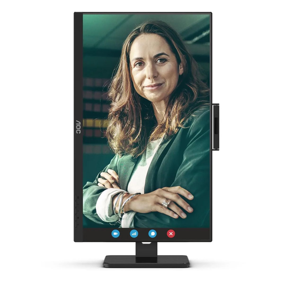 Монитор AOC 23.8" 24P3QW Black (IPS, 1920x1080, 2xHDMI+DP, USB Hub, 4 ms, 178°/178°, 300 cd/m, 50M:1 (1000:1), 75Hz, MM, Camera, Pivot)