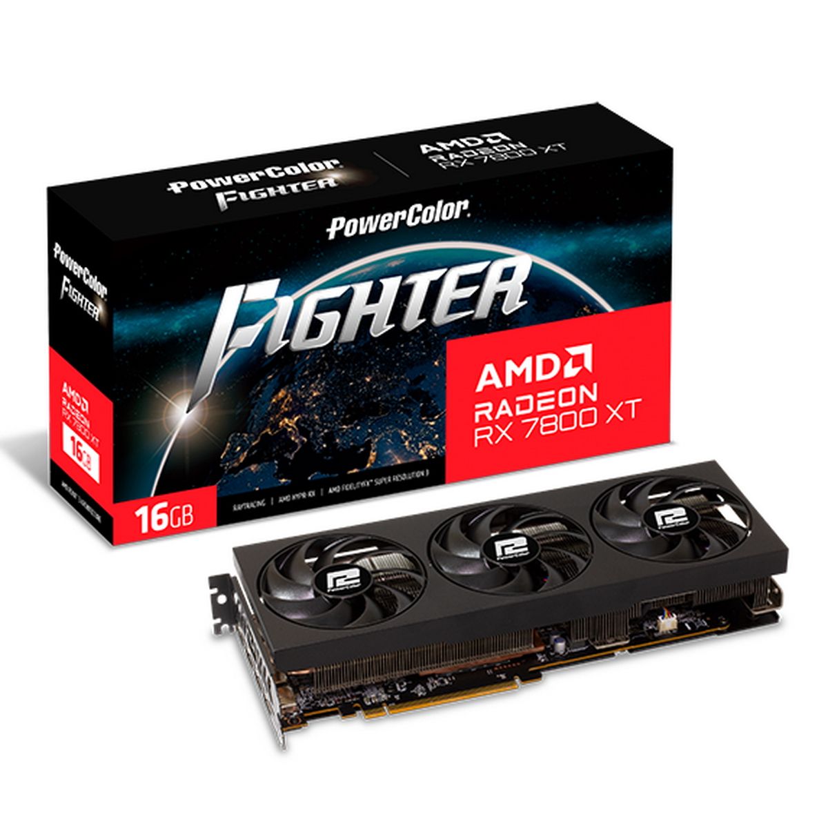 Видеокарта PowerColor RX7800XT FIGHTER 16GB GDDR6 256bit 3xDP HDMI 3FAN RTL