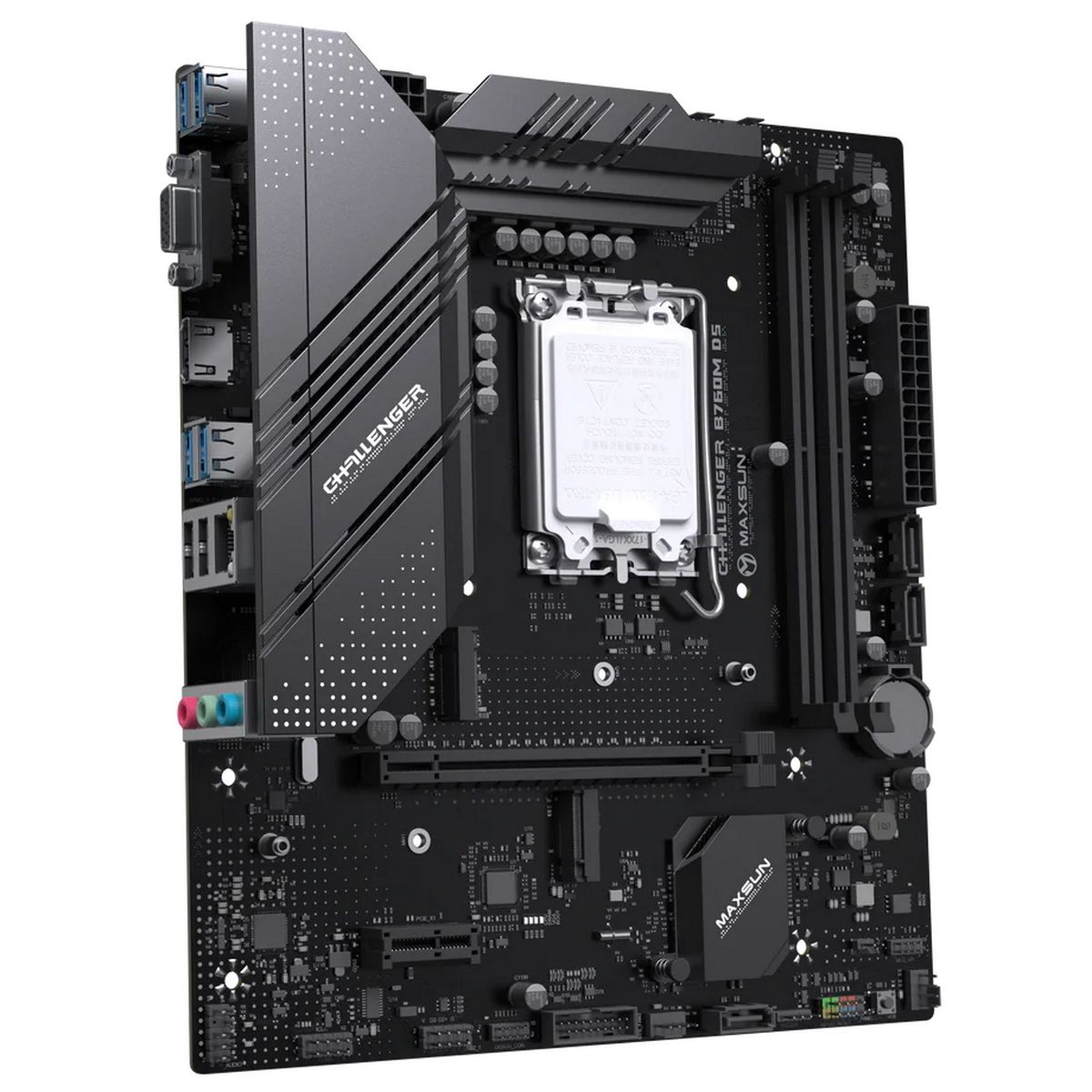 Материнская плата Maxsun MS-Challenger B760M D5 B760, LGA1700, 2*DDR5, 1*PCIEx16, 1*PCIEx1, 2*M.2, 6*USB3.2Gen1, 4*USB2.0, 3*SATA3.0, 1G, VGA, HDMI, M-ATX, RTL
