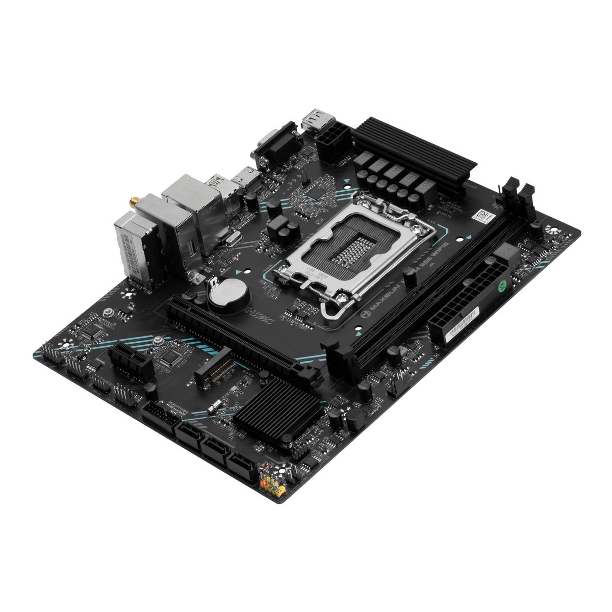 Материнская плата Maxsun MS-H610M 666 WIFI6 D5 H610, LGA1700, 2*DDR5, 1*PCIEx16, 1*PCIEx1, 1*M.2, 4*USB3.2Gen1, 5*USB2.0, 3*SATA3.0, 1G, VGA, HDMI, M-ATX, RTL