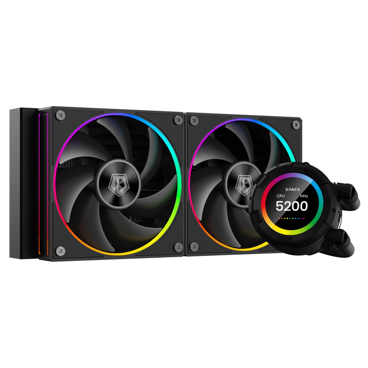 SL240 BLACK - Комплект водяного охлаждения ID-COOLING SL240 BLACK  LGA20XX/1700/1200/115X/AM5/AM4 (4шт/кор,TDP 260W PWM, LCD Display, DUAL FAN  120mm) RET