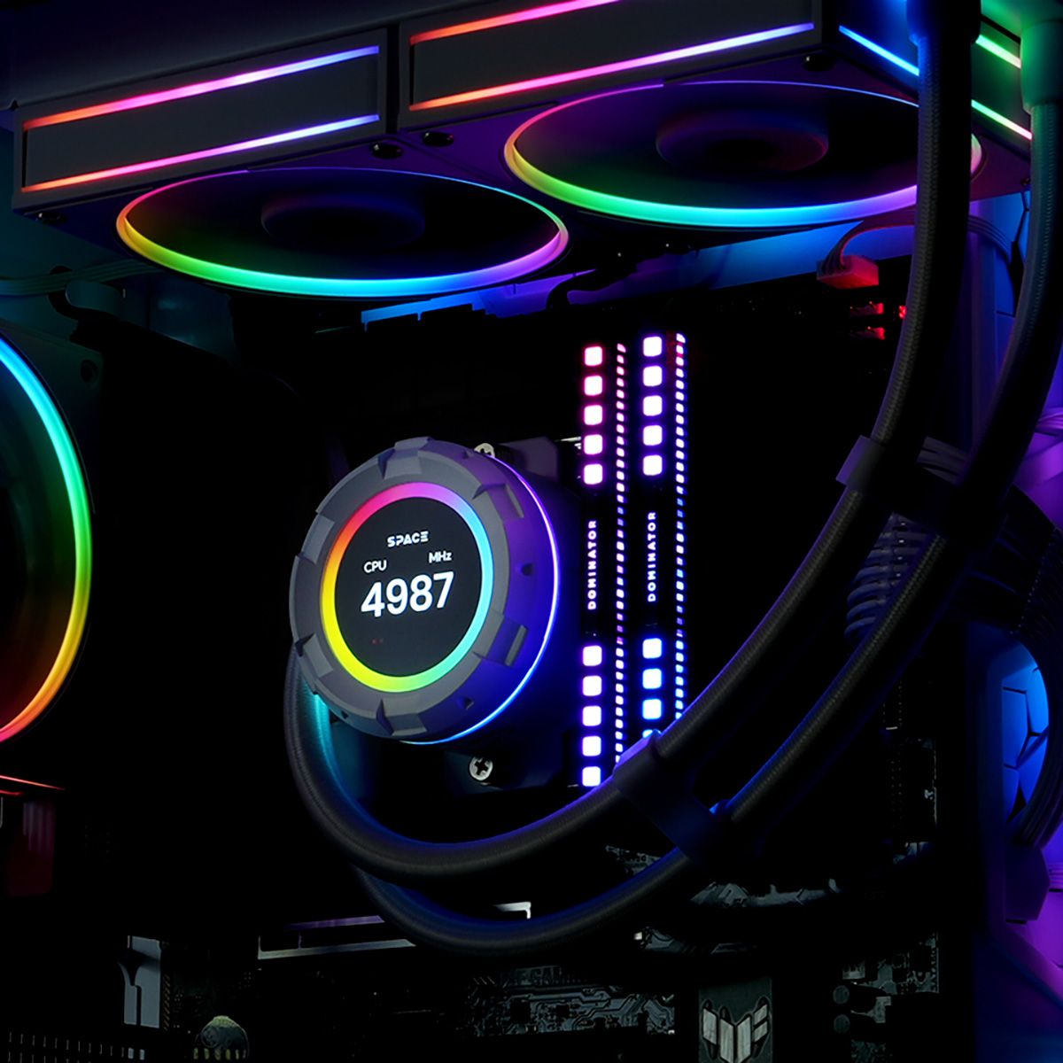 Комплект водяного охлаждения ID-COOLING SL240 WHITE LGA20XX/1700/1200/115X/AM5/AM4 (4шт/кор,TDP 260W PWM, LCD Display, DUAL FAN 120mm, белый) RET