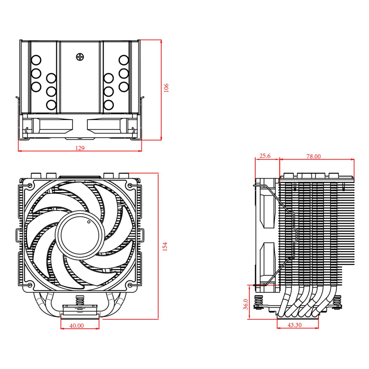 Вентилятор ID-COOLING SE-226-XT ARGB LGA20XX/1700/1200/115X/AM4 (8шт/кор, TDP 250W, PWM, 6 тепл.трубкок + медная база, FAN 120mm, Addressable RGB LED) RET