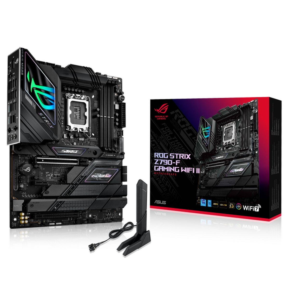 Материнская плата ASUS ROG STRIX Z790-F GAMING WIFI II LGA1700 ATX 4xDDR5 2xPCIEx16 PCIEx1 5xM.2 2хUSB-C DP HDMI 2.5GLAN Wi-Fi 7