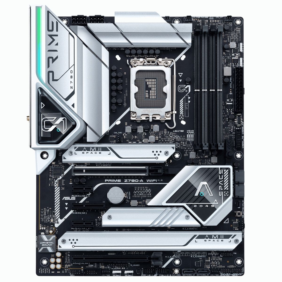 Материнская плата ASUS PRIME Z790-A WIFI LGA1700 ATX 4xDDR5 2xPCIEx16 PCIEx4 2xPCIEx1 4xM.2 2хUSB-C DP HDMI 2.5GLAN Wi-Fi 6Е