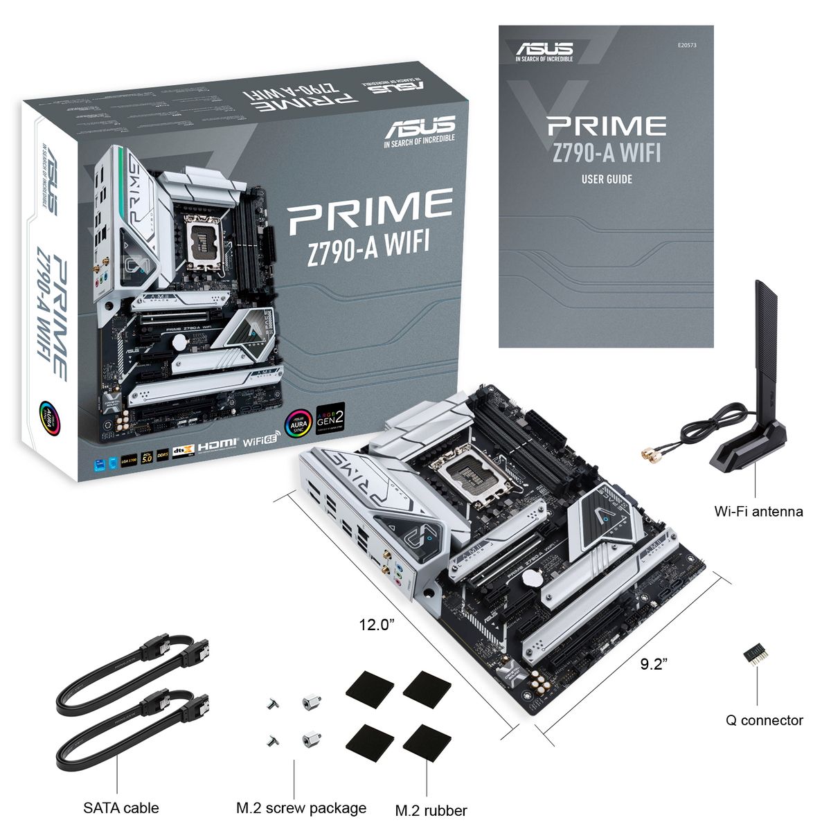 Материнская плата ASUS PRIME Z790-A WIFI LGA1700 ATX 4xDDR5 2xPCIEx16 PCIEx4 2xPCIEx1 4xM.2 2хUSB-C DP HDMI 2.5GLAN Wi-Fi 6Е