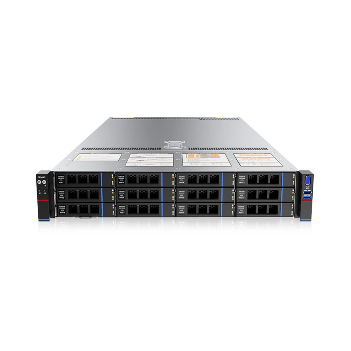 Платформа системного блока Gooxi SL201-D12R-NV-G4 2U Direct-attached Backplane 12_2.5/3.5 SAS/SATA/NVMe Hard Drive Bay Eagle-stream Server Barebone, 800W CRPS, w/o rail kit