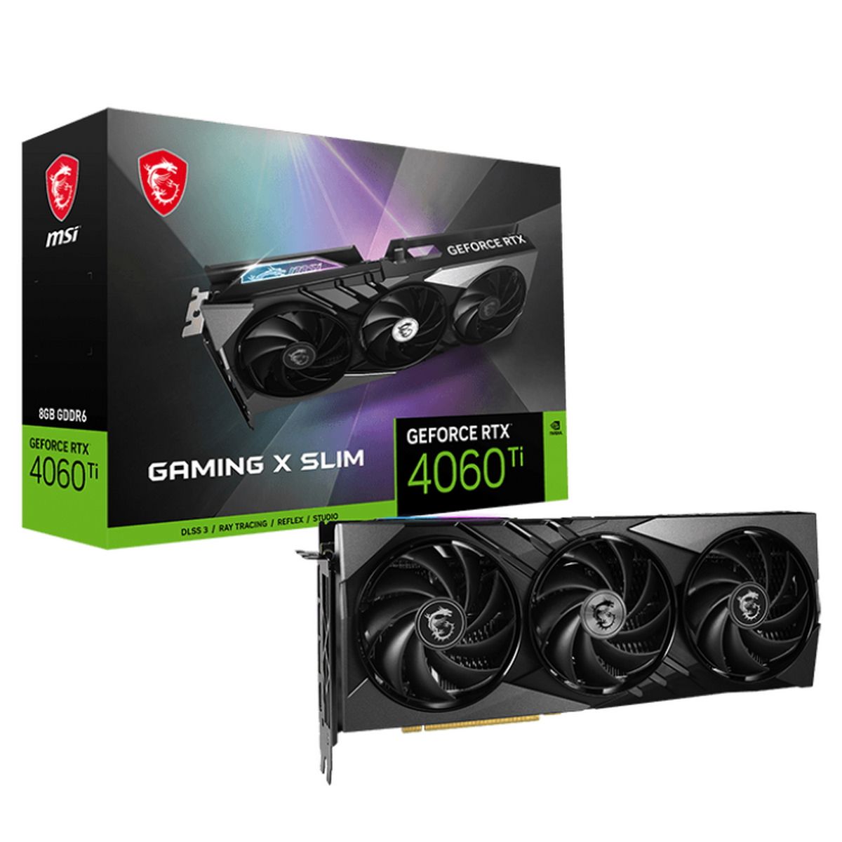 Видеокарта MSI RTX4060Ti GAMING X SLIM 8GB GDDR6 128-bit DPx3 HDMI 3FAN RTL